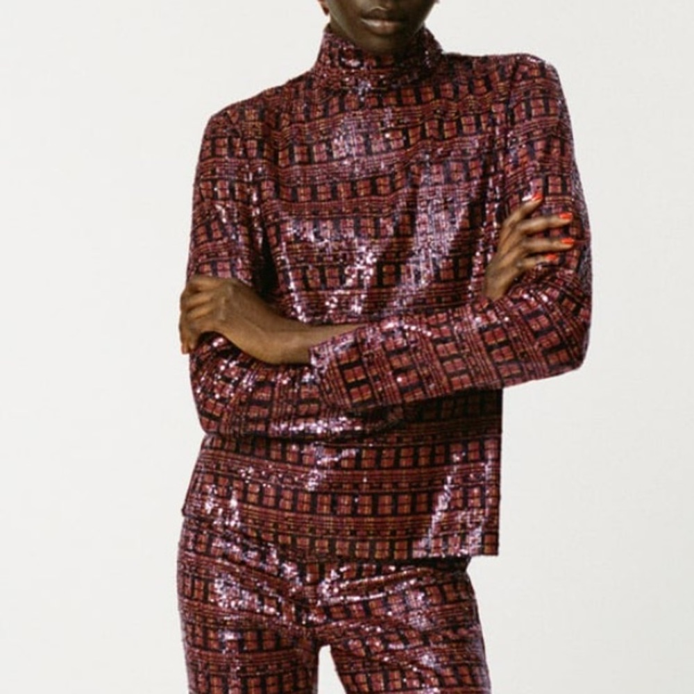 Zara sequins top